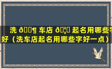 洗 🐶 车店 🦈 起名用哪些字好（洗车店起名用哪些字好一点）